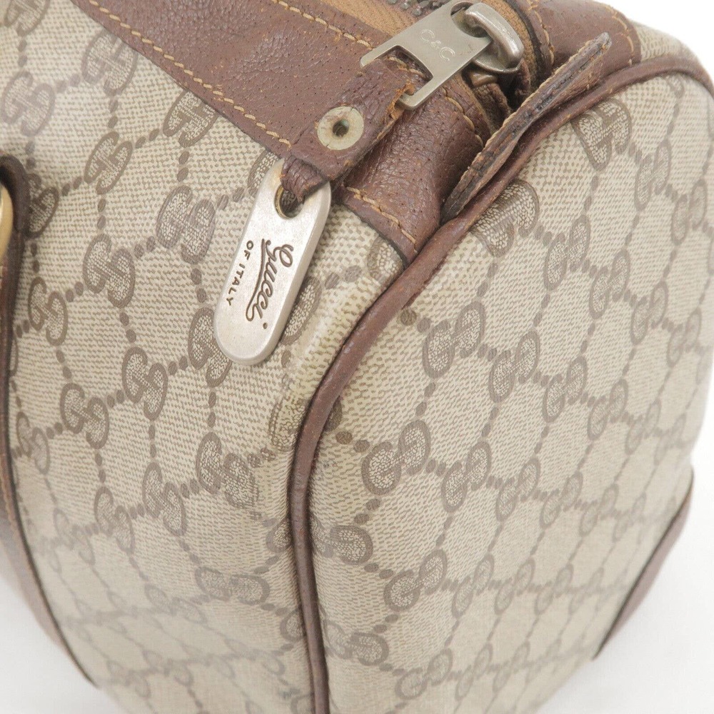 💎✨BEAUTIFUL✨💎 GUCCI Sherry Old Gucci GG Supreme Leather Boston Bag - Picture 11 of 17